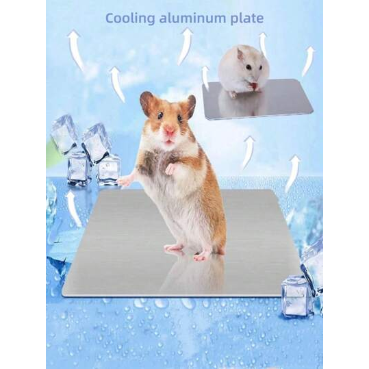 1 Peça Tapete de Resfriamento de Alumínio para Hamsters, Tapete de Dissipação de Calor para Pequenos Animais, Almofada de Resfriamento - Um Tapete de Resfriamento de Metal Grosso, Placa de Dissipação de Calor de Verão para Prevenir Golpe de Calor em Hamst