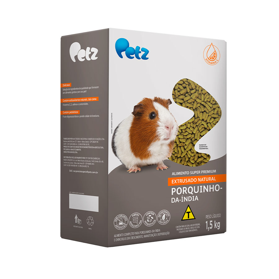 Alimento Roedor Petz Extrusado Natural para Porquinho da Índia