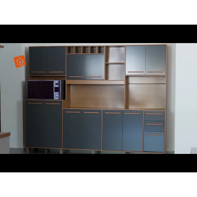 Armário para Cozinha 13 Portas 2 Gavetas Ágata Cinamomo/Off White