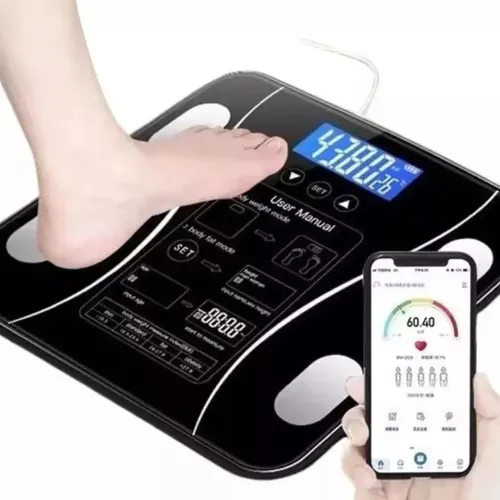 Balanca Digital Biopedância Bluetooth Aparelho Capacidade Máxima De 180kg App Gratuito Para Android E Para Ios