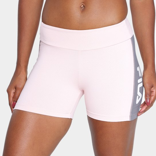 Bermuda Fila Letter Fit Feminina - Rosa+Grafite