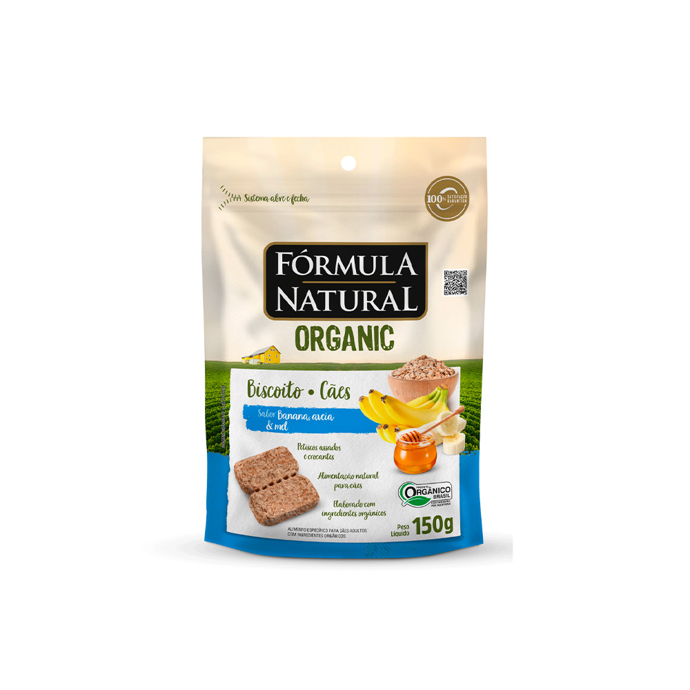 Biscoito Fórmula Natural Organic Banana para Cães Adultos 150g