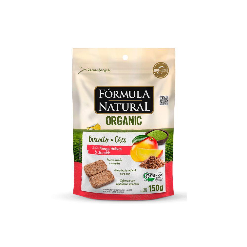 Biscoito Fórmula Natural Organic Manga para Cães Adultos 150 g