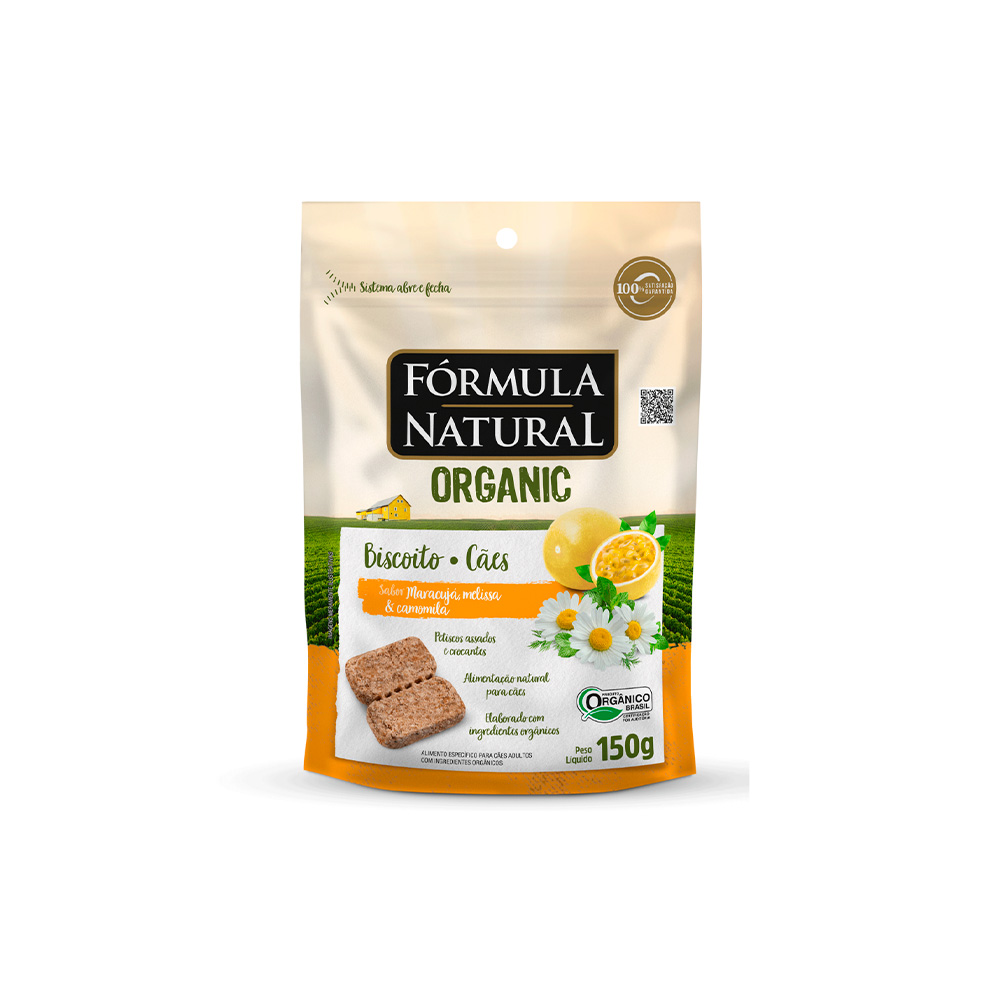 Biscoito Fórmula Natural Organic Maracujá para Cães Adultos 150 g