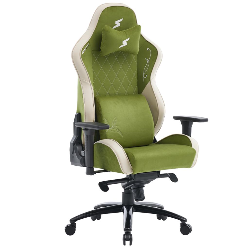 Cadeira Gamer SuperFrame Matcha, Reclinável, 3D, Verde e Bege, SF-CH-MTR3DGBF
