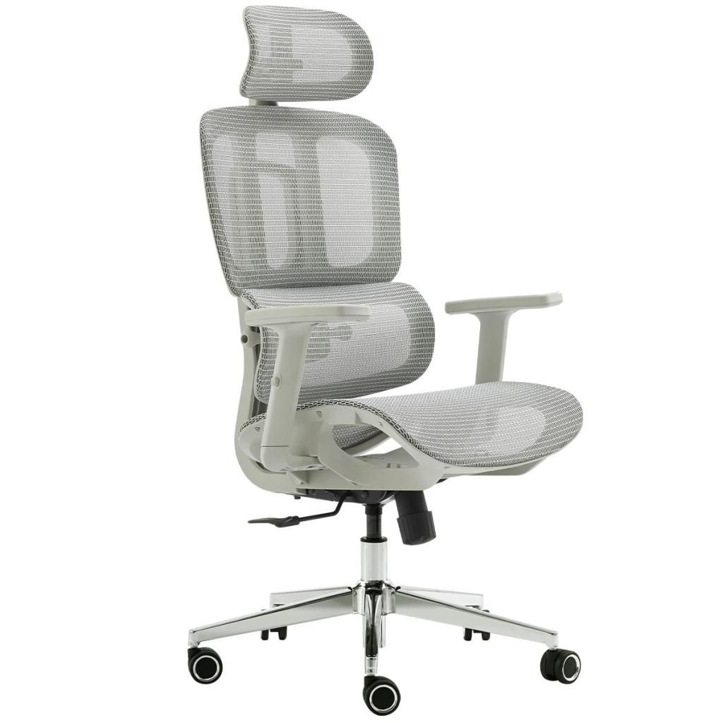 Cadeira de Escritório Dr. Office Business, Mesh, 2D, Ajustável, Suporta até 120kg, Cinza, DR-CH-BNN2DGF