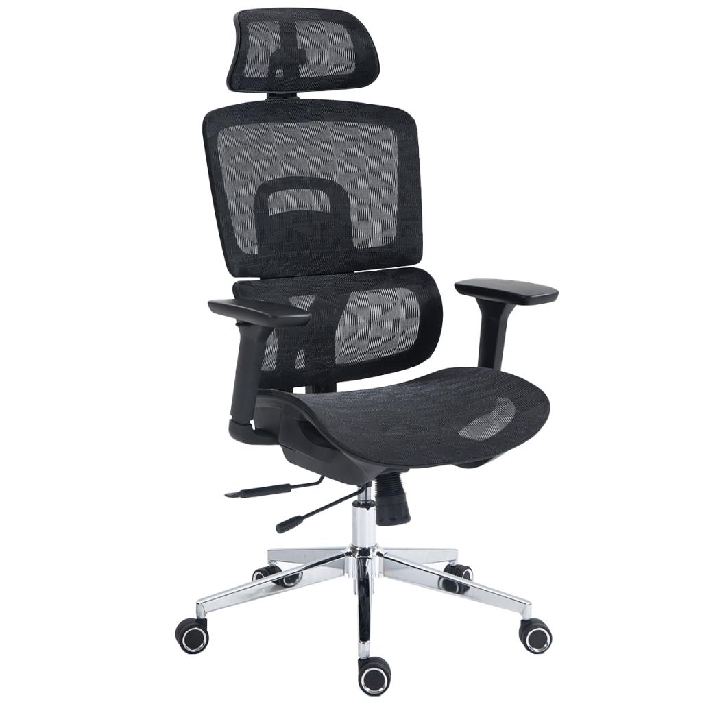 Cadeira de Escritório Dr. Office Business Pro, Preta, Mesh, 3D, Altura Ajustável