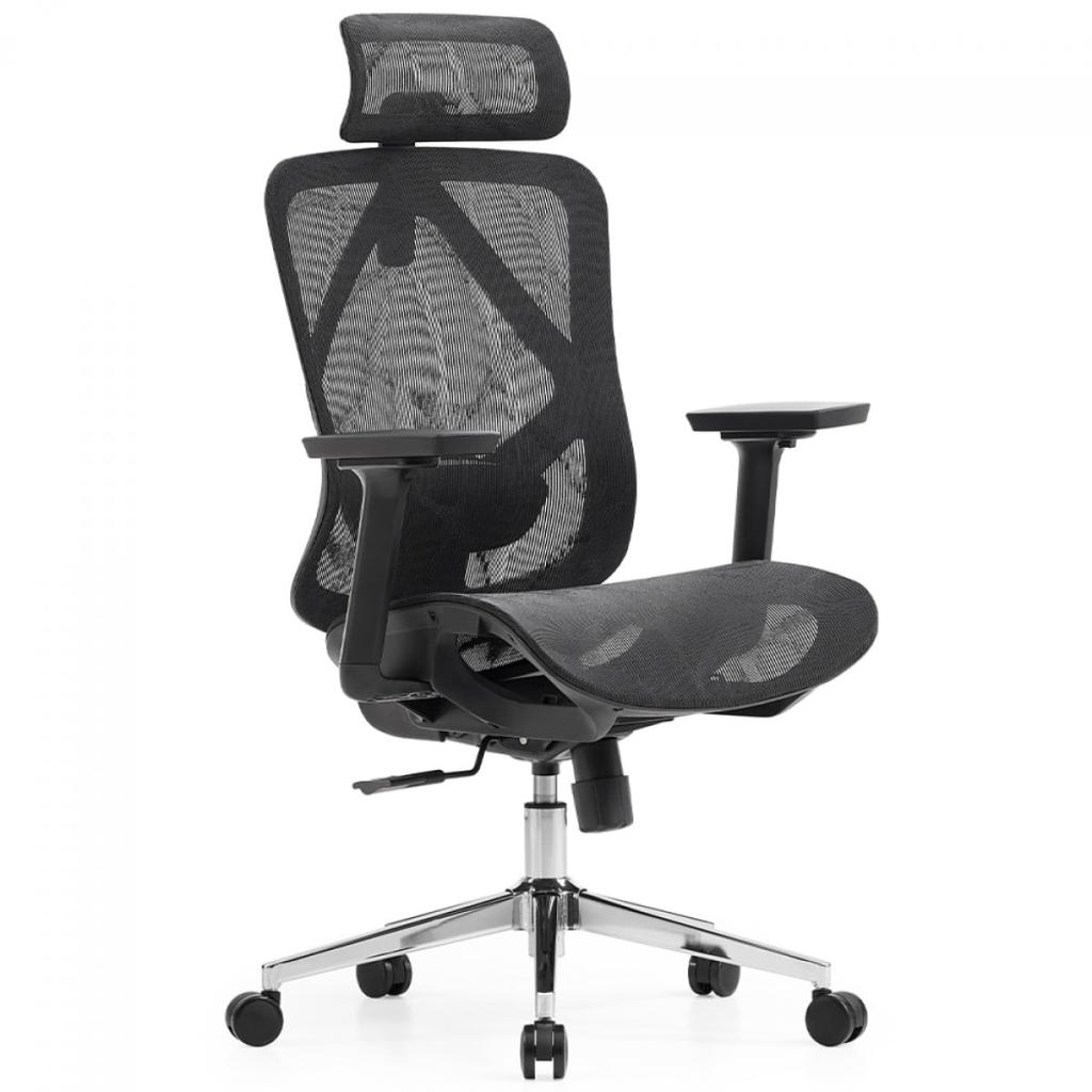 Cadeira de Escritório Dr. Office Ergo, Preta, Mesh, Altura Ajustável
