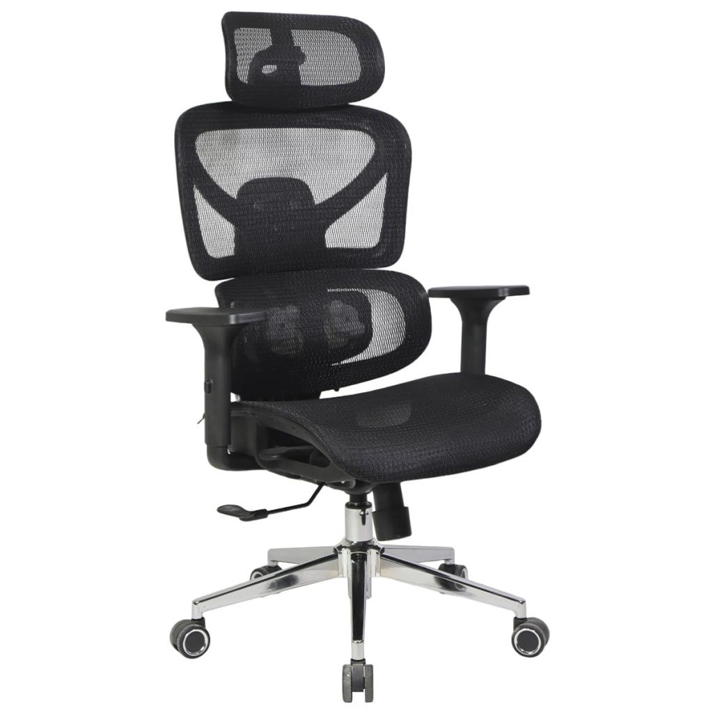 Cadeira de Escritório Dr. Office Fluence, Massageadora, Mesh, 3D, Ajustável, Preta, DR-CH-RFR3DBF