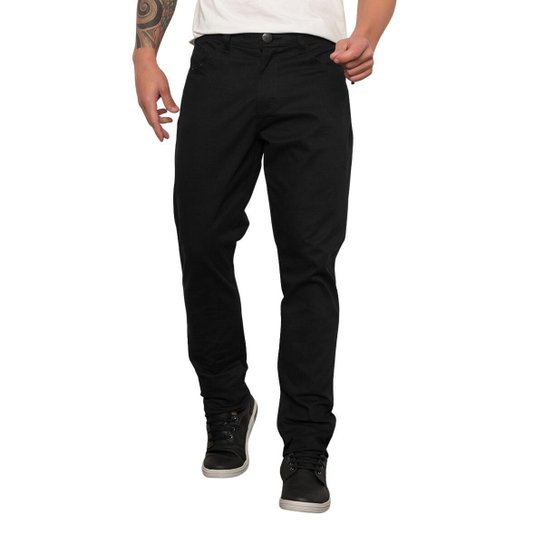 Calça Sarja SK Jeans Básica Casual Premium Masculina - Preto