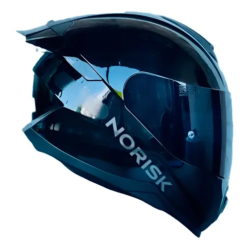 Capacete Norisk Black Limited Edition +spoiler +viseira Fumê