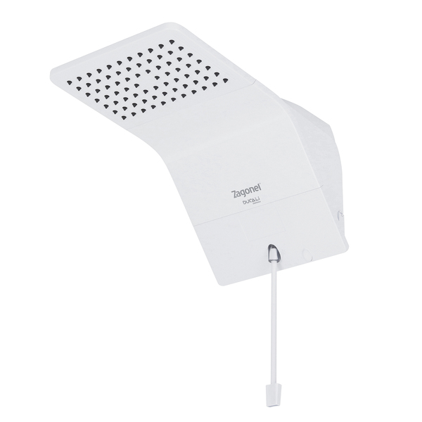 Chuveiro Elétrico Eletrônico 220V 7500w Branco Quadrado Ducali Zagonel