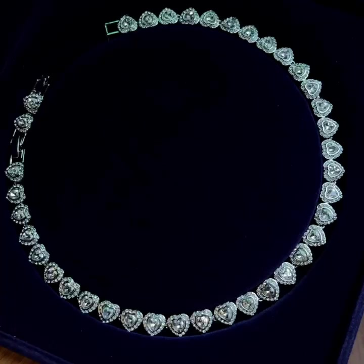Colar Feminino Premium Joias Coração Cristal Pingente Corrente Presente De Feriado