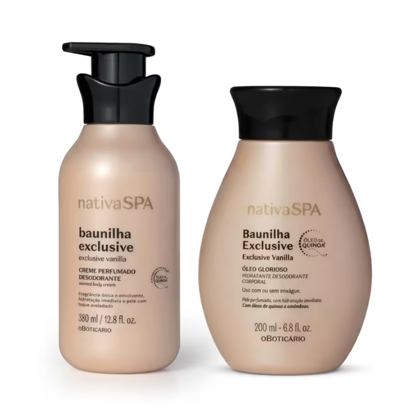 Combo Baunilha Exclusive: Creme Perfumado Desodorante Corporal 380ml + Óleo Corporal 200ml
