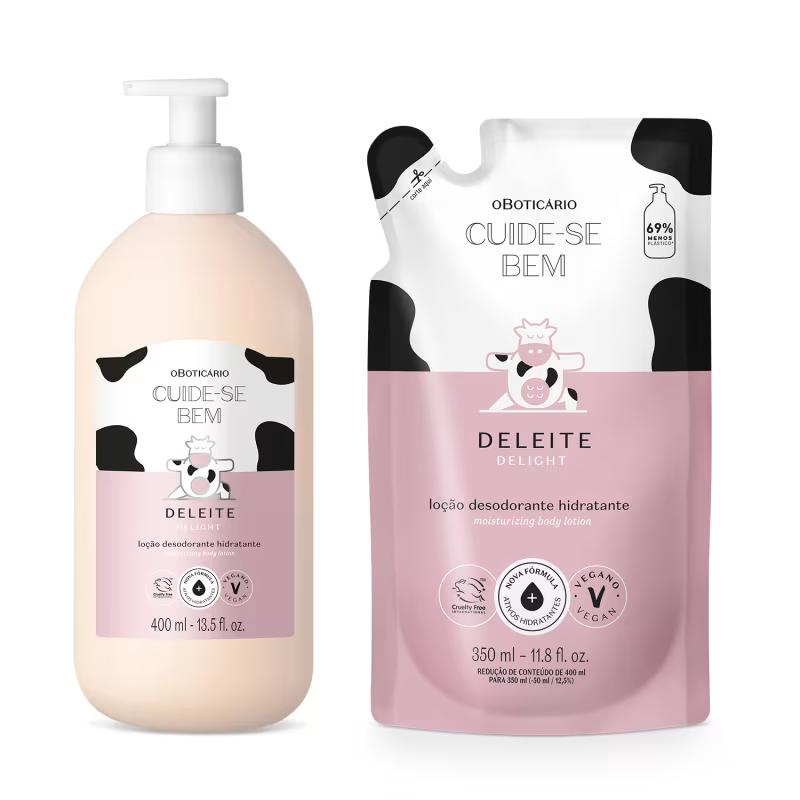 Combo Cuide-se Bem Deleite: Loção Corporal 400ml + Refil 350ml