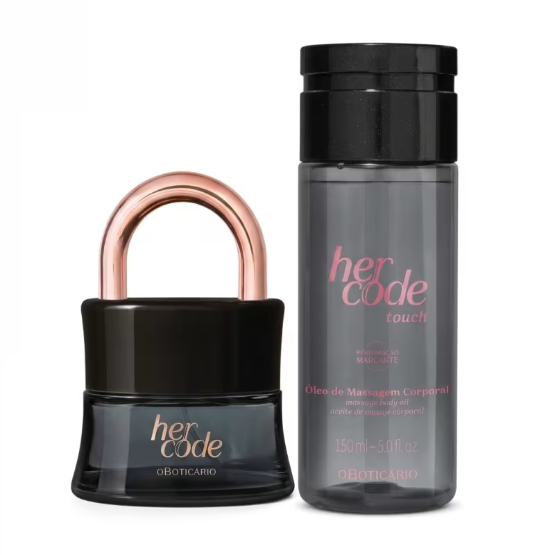 Combo Her Code: Eau de Parfum 50ml + Óleo De Massagem Corporal  Touch 150ml