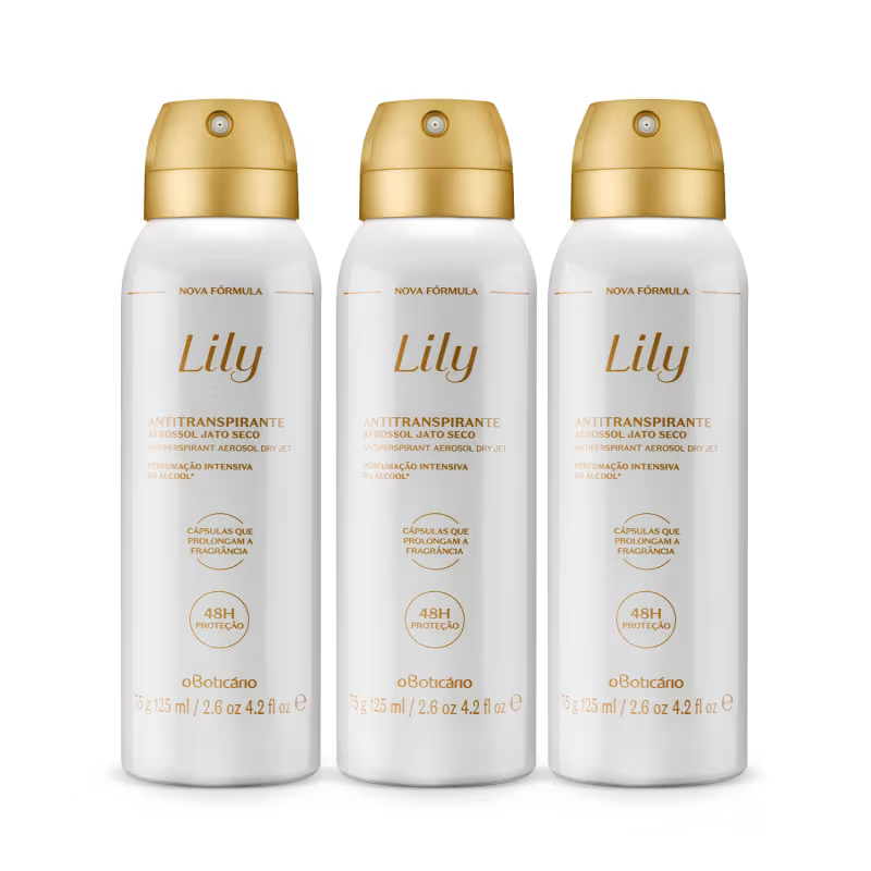 Combo Lily: Desodorante Antitranspirante Aerosol 3x125ml cada