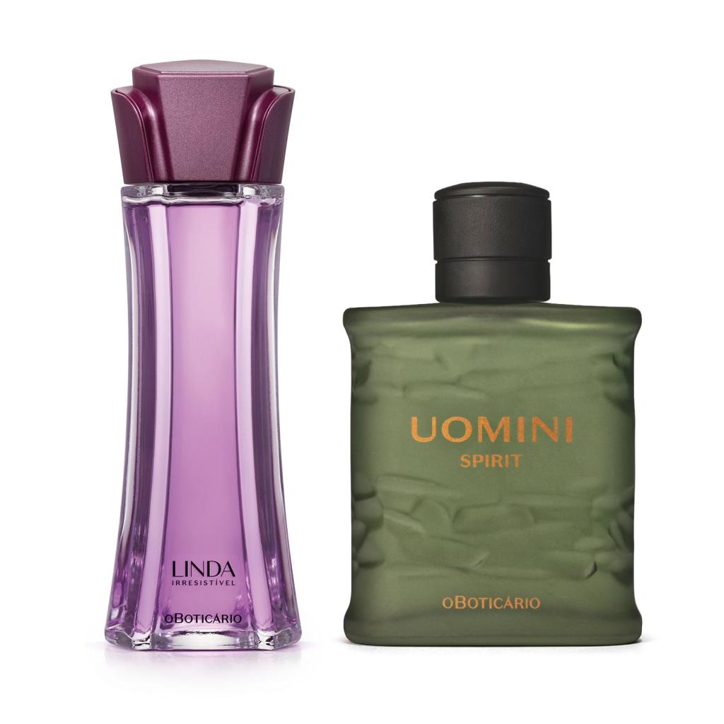 Combo Perfumaria Masculina e Feminina: Uomini Spirit 100ml + Linda Irresistível 100ml
