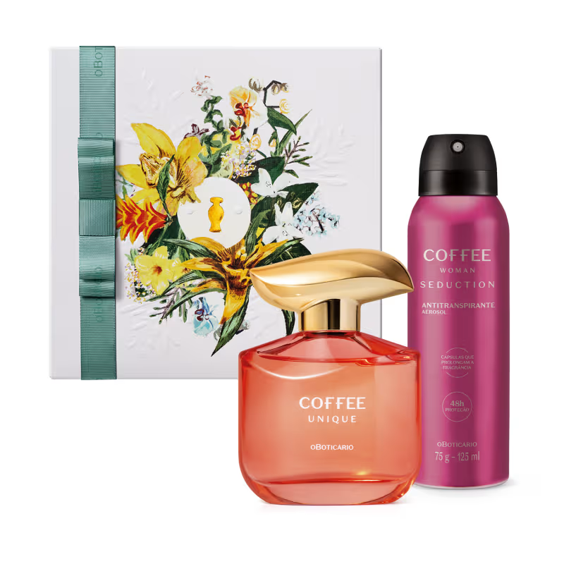 Combo Presente Dia Das Mães Coffee Woman: Unique Desodorante Colônia 100ml + Desodorante Antitranspirante  Seduction 75g/125ml