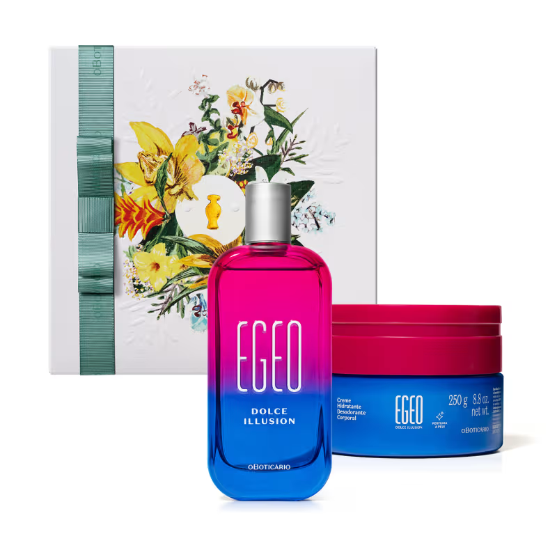 Combo Presente Dia Das Mães Egeo Dolce Illusion: Desodorante Colônia 90ml + Creme Corporal 250g