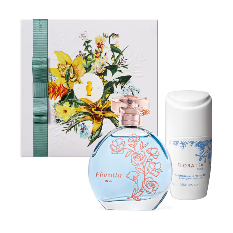 Combo Presente Dia Das Mães Floratta Blue: Desodorante Colônia 75ml +  Desodorante Roll On 55ml