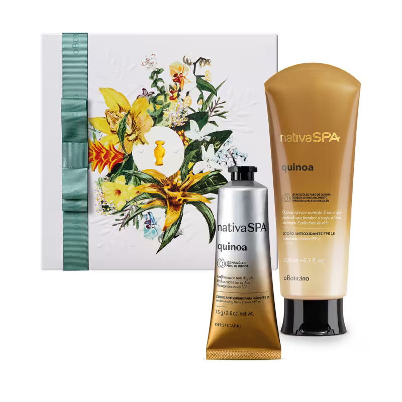 Combo Presente Dia Das Mães Nativa Spa Quinoa: Loção Corporal 200ml + Creme Para As Mãos Antissinais 75g