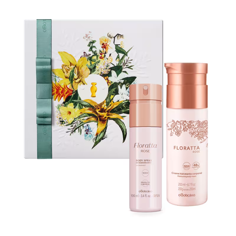 Combo Presente Dia das Mães Floratta Rose: Body Spray 100ml + Creme Corporal 200ml