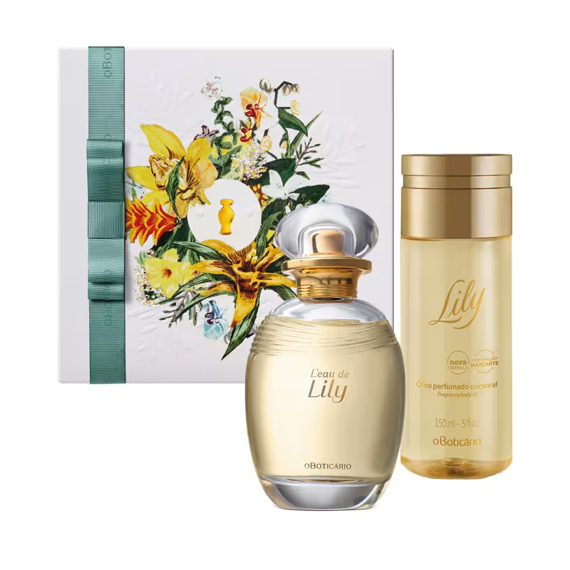 Combo Presente Dia das Mães Lily: L'eau Desodorante Colônia 75ml + Óleo Perfumado Desodorante Corporal 150ml