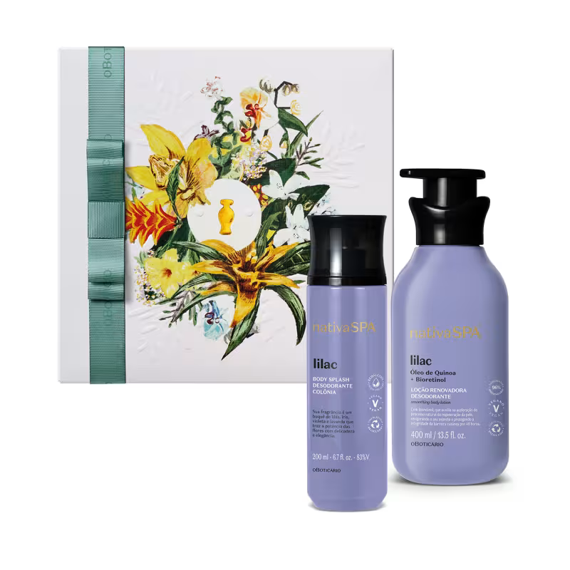 Combo Presente Dia das Mães Nativa Spa Lilac: Loção Corporal 400ml + Body Splash 200ml