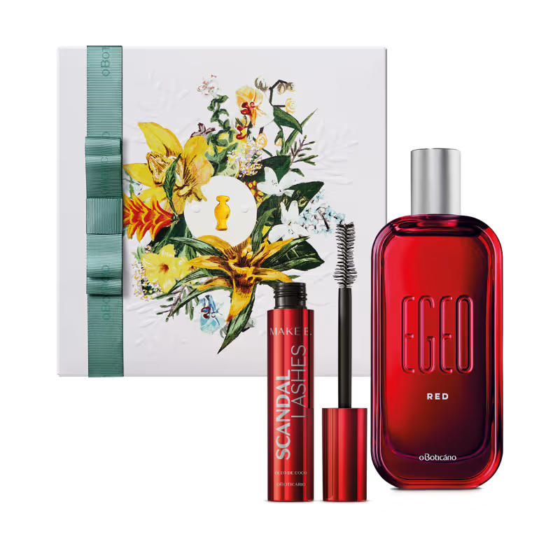 Combo Presente Dia das Mães Red: Egeo Desodorante Colônia 90ml + Máscara de Cílios Make B. 10g