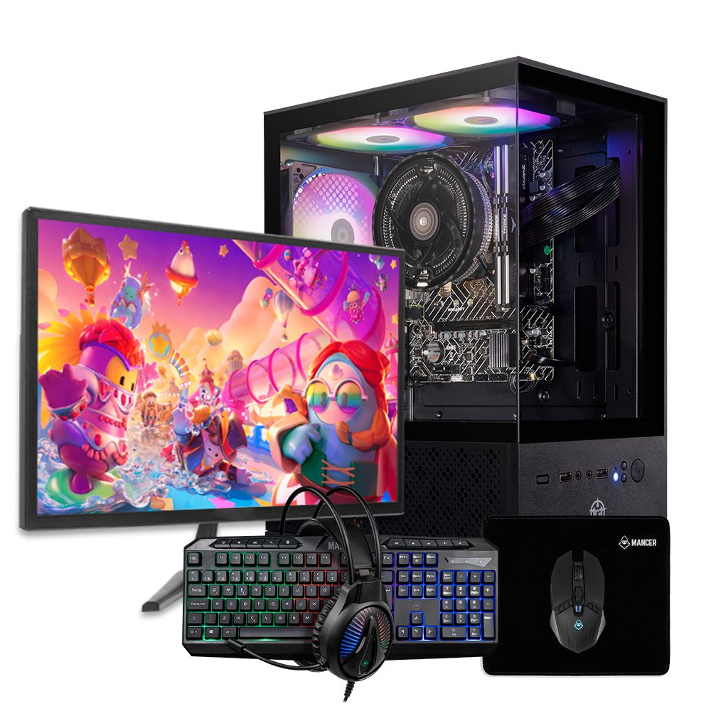Computador Gamer Completo Pichau Lilith IV, AMD Ryzen 5 5600GT, 16GB DDR4, SSD 480GB + Monitor + Kit Periféricos
