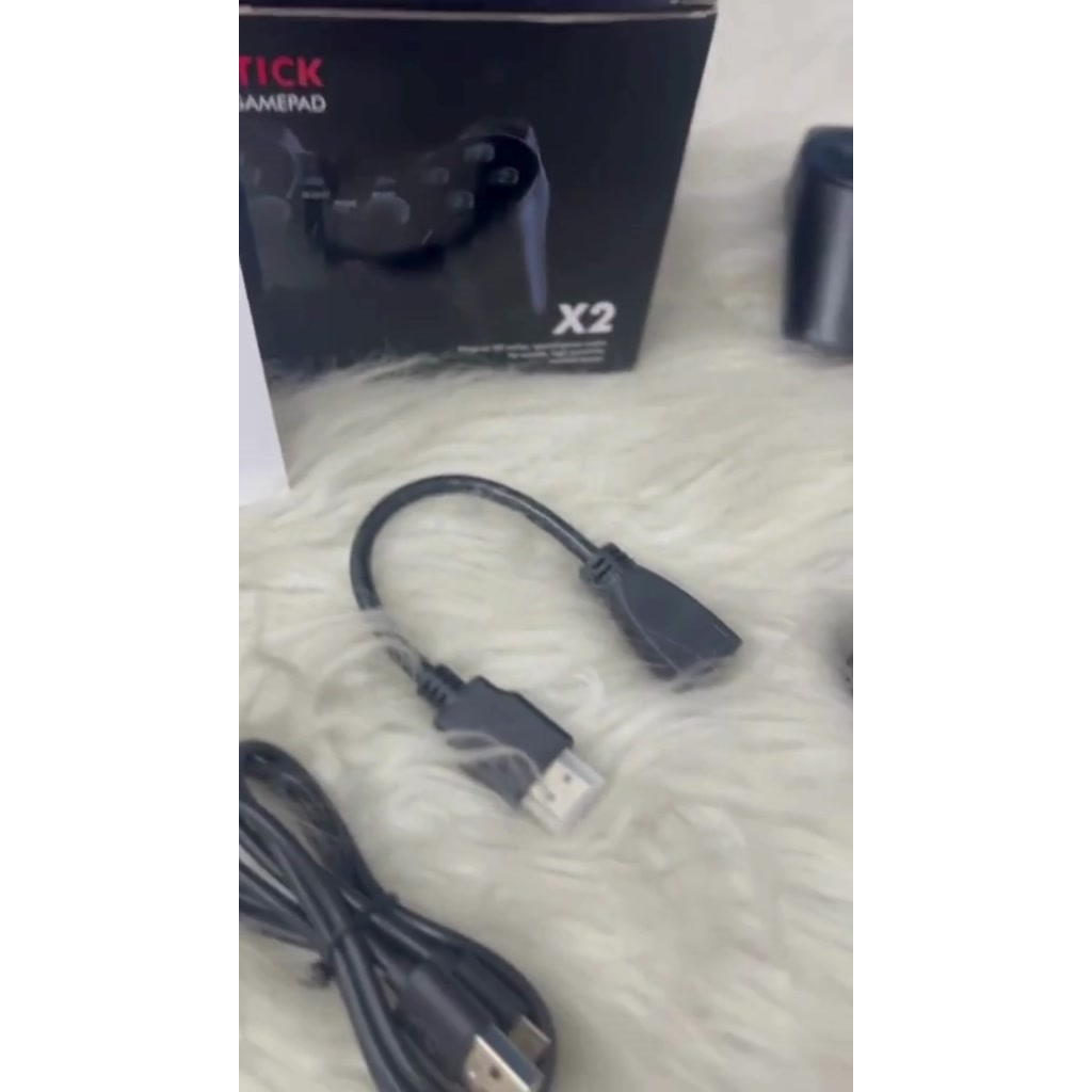 Console Game Stick 4 Life 3D - Preto + 2 Controles Wireless (Com 10000 Jogos)