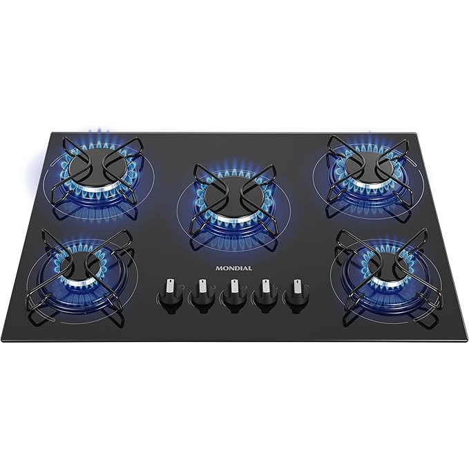 MONDIAL Cooktop a Gás, 5 Bocas, Preto/Inox, Bivolt - CTG-02