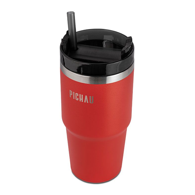 Copo Termico Pichau HR120, 600ml, Com Canudo, Vermelho, PG-HR120-RD01