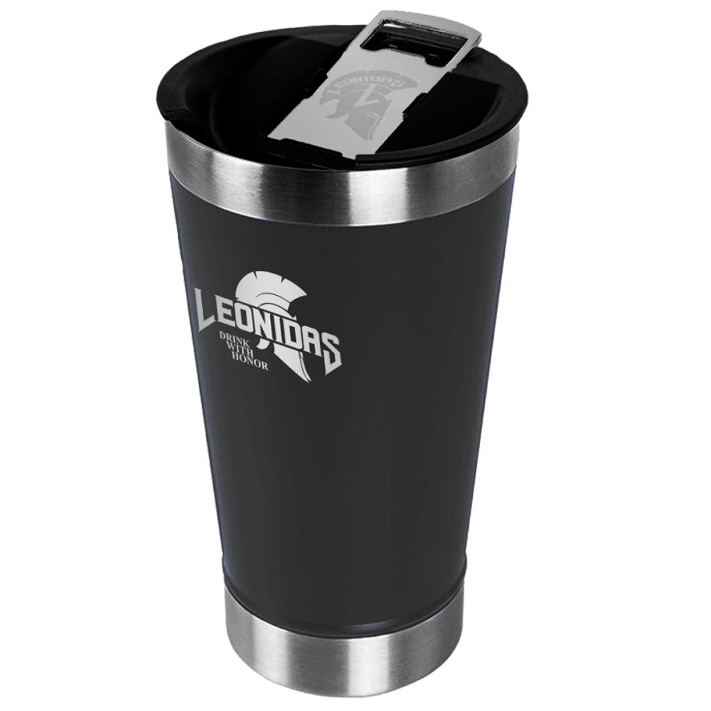 Copo Térmico Leonidas, 473ml, Quente ou Frio, Metal, Preto