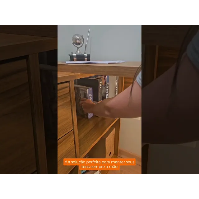 Escrivaninha Mesa Escritório em L Office NT 2060 2 Gavetas 3 Nichos 148,6cm Branco New Branco New