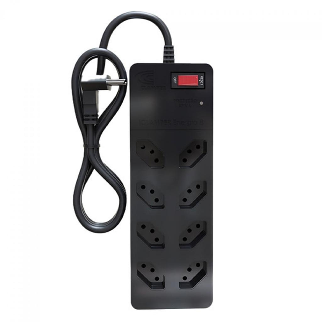 Filtro de Linha DPS ICLAMPER Energia 8 Tomadas, 127/220 volts, LCF, 1,3M, Black, Bivolt