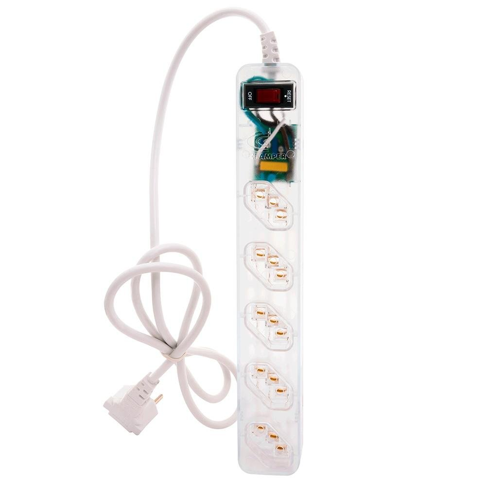 Filtro de Linha + DPS iClamper Energia 5, 5 Tomadas, Bivolt, Transparente - 23460