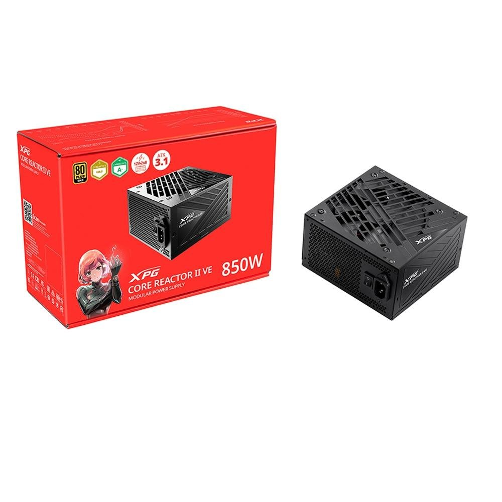 Fonte XPG Core Reactor II VE, 850W, 80 Plus Gold, Modular, PFC Ativo, Preto - 75261436