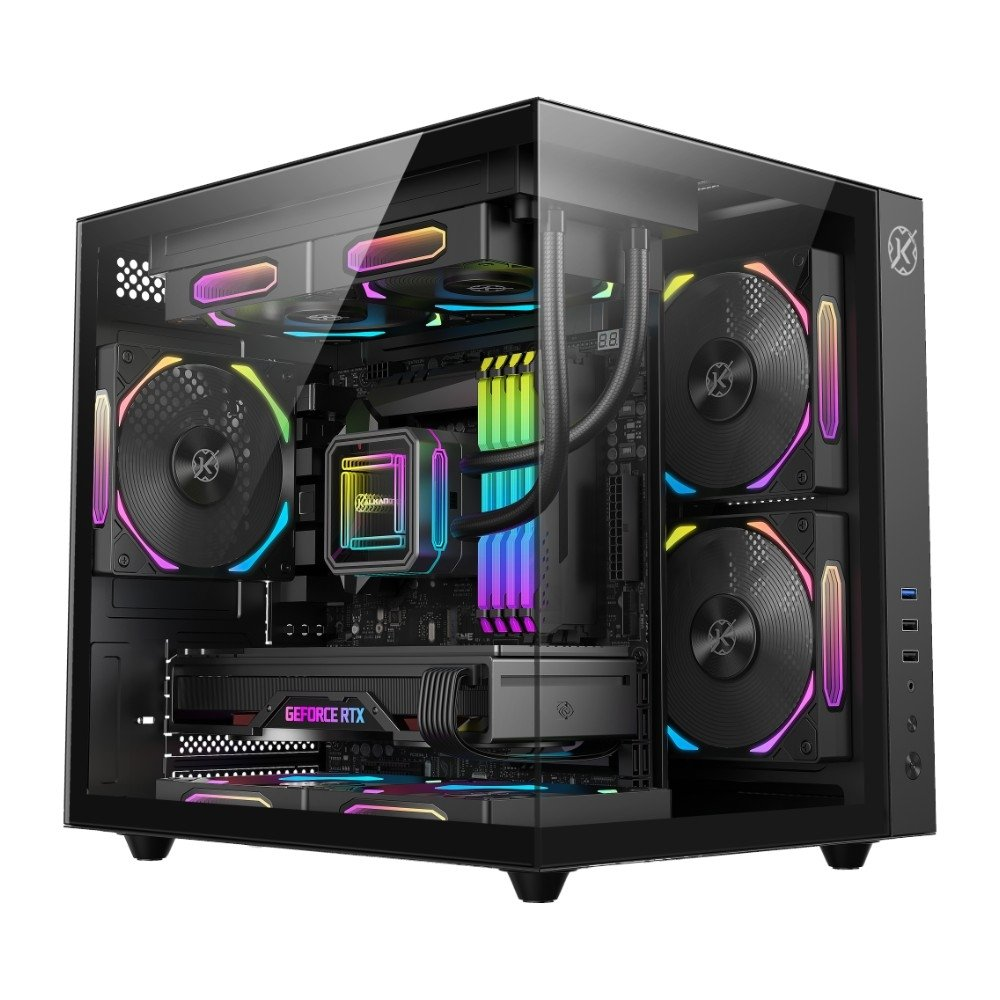 Gabinete Gamer Kalkan Midgard, Mid Tower, Micro-ATX, Lateral em Vidro Temperado, Sem FANs, Preto - KLK00039