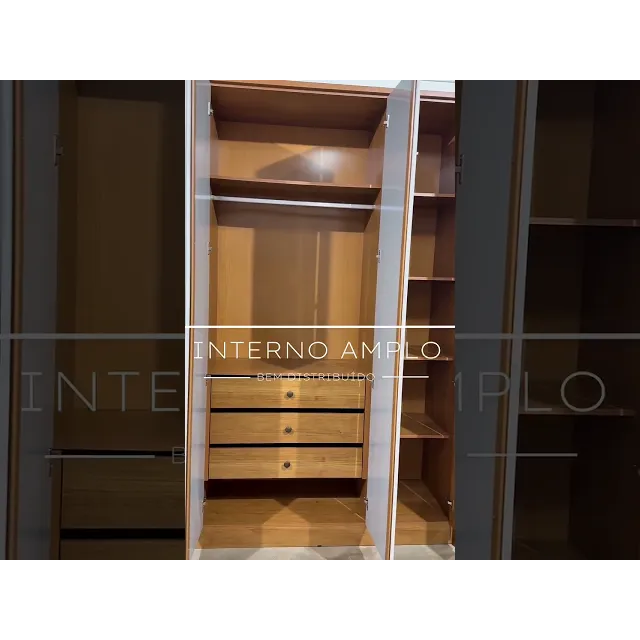 Guarda Roupa Casal Ripado 6 Portas 6 Gavetas 275cm Espresso Móveis  Cinamomo
