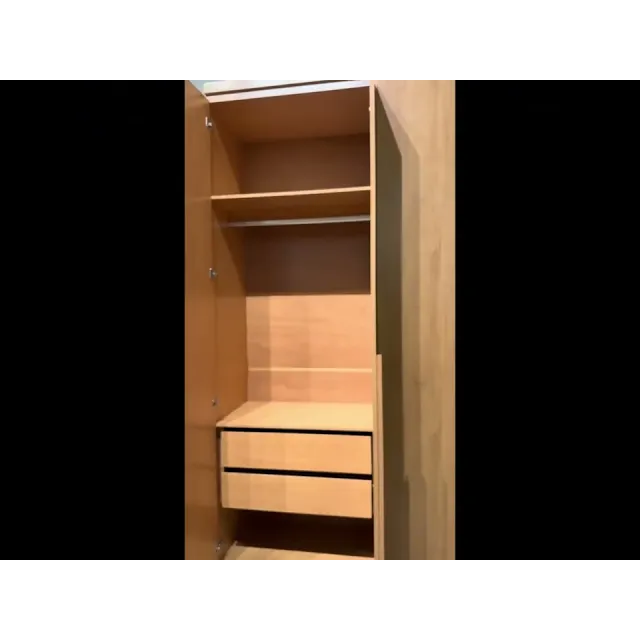 Guarda Roupa Solteiro 4 Portas 2 Gavetas Alonzo 100% MDF Amêndoa Clean/Branco