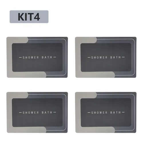 Kit4 Tapetes Para Banheiro Tapete Mágico Ultra  Para Absorçã