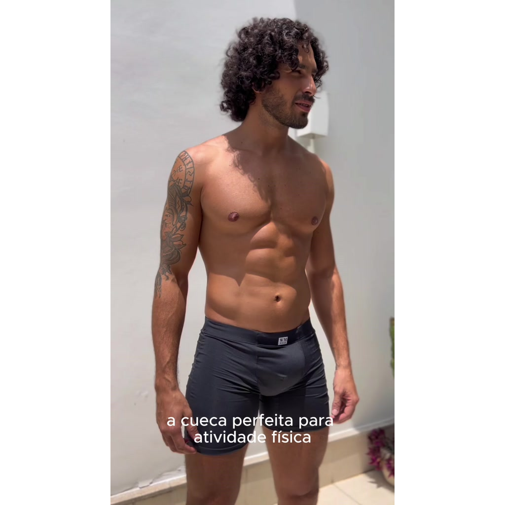 Kit 5 Cueca Ciclista Comprida Embutida Confortável Não Enrola Nas Pernas