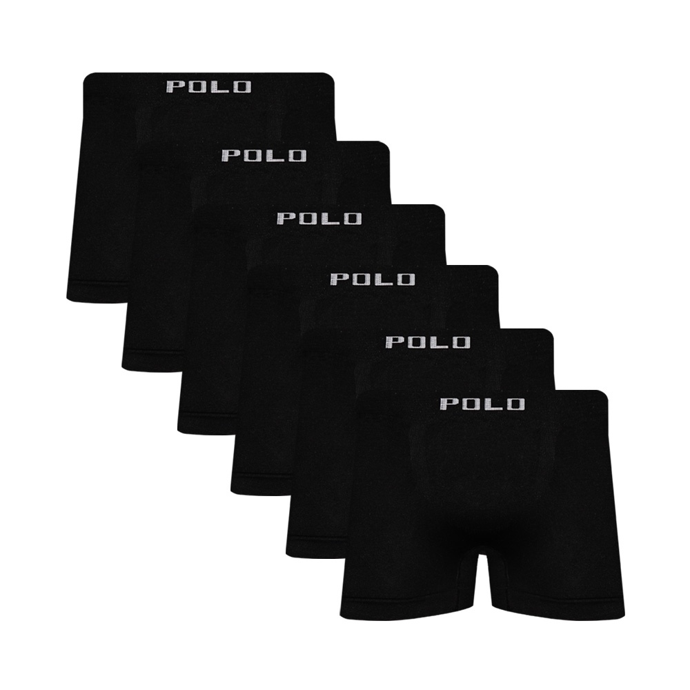 Kit 6 Cuecas Box de Microfibra Polo Star Preto