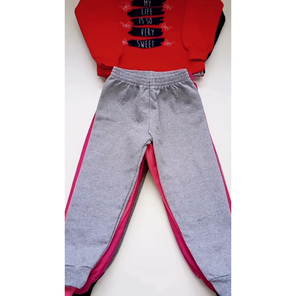 Kit 6 Peças Conjunto Moletom Infantil Menina 1 ao 14 Feminino Inverno Manga Longa Pronta Entrega