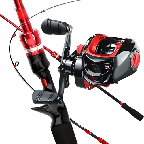 Kit Carretilha De Pesca+2,4m 80lb Lado Da Manivela Vara