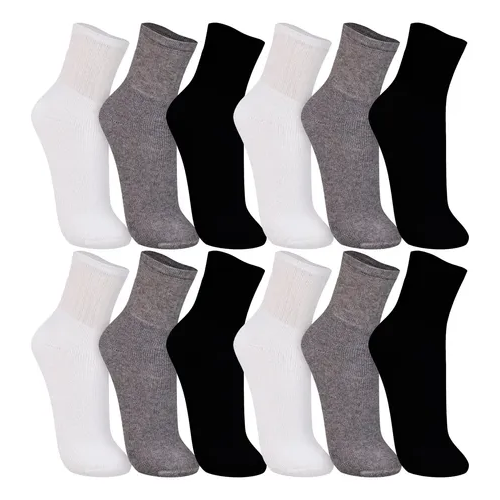 Kit Com 12 Pares De Meias Cano Médio Esportiva Trifil