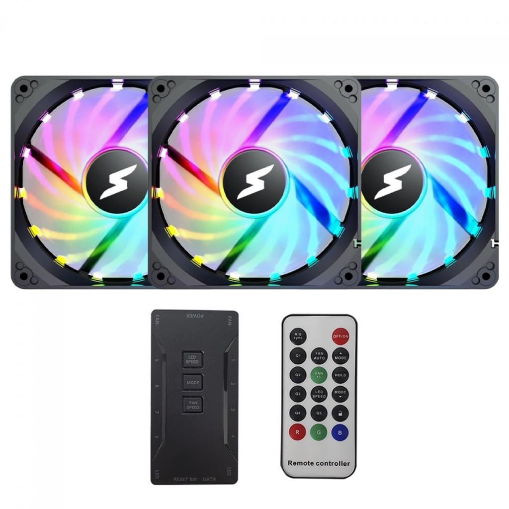 Kit Fan Com 3 Unidades SuperFrame Still, ARGB, 120mm, Com Controladora, Black, SF-02