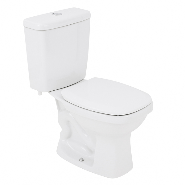 Kit Vaso Sanitário com Caixa Acoplada e Assento Branco Quadrado 3 e 6 litros Like Celite